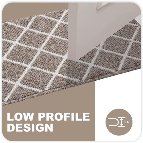 Indoor Door Mat, Non-Slip Absorbent Resist Dirt Entrance Rug, 20" x 32", Khaki - Picture 4 of 6